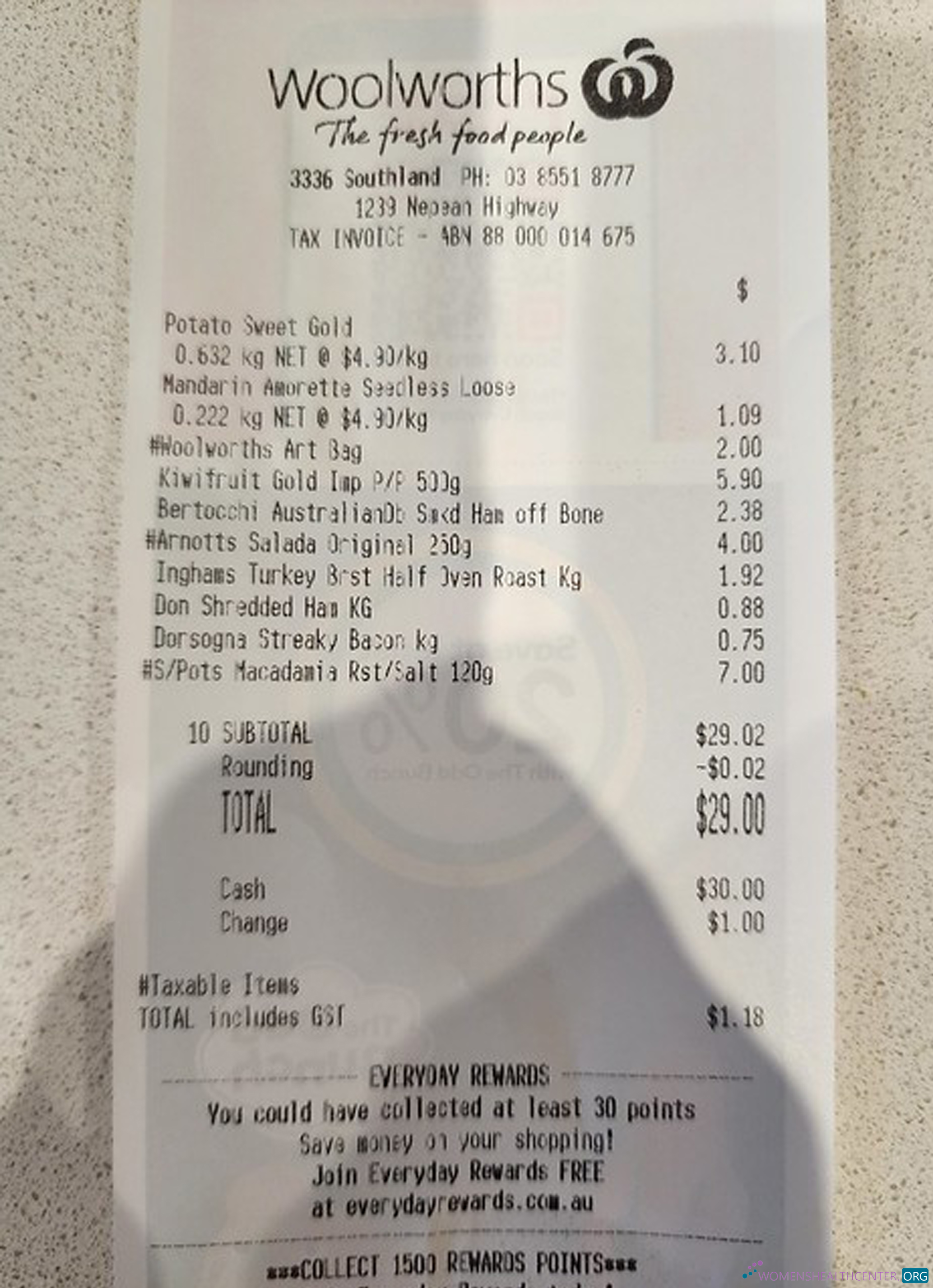 Download Woolworths market payment check Photoshop template